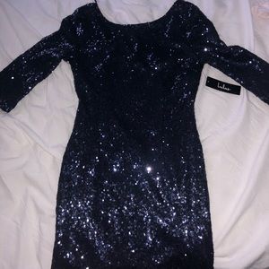 Lulus Navy blue sequin dress